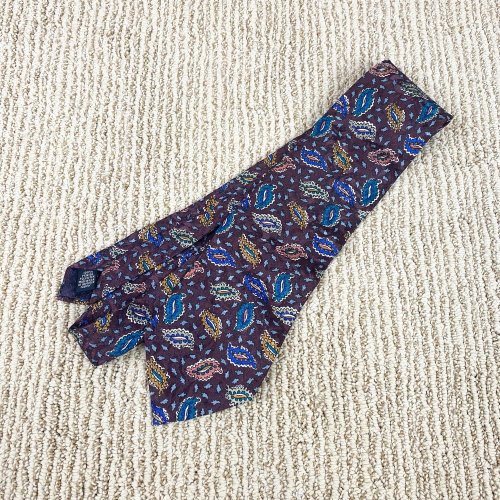 Christian Dior Monsieur Maroon Paisley Print Tie